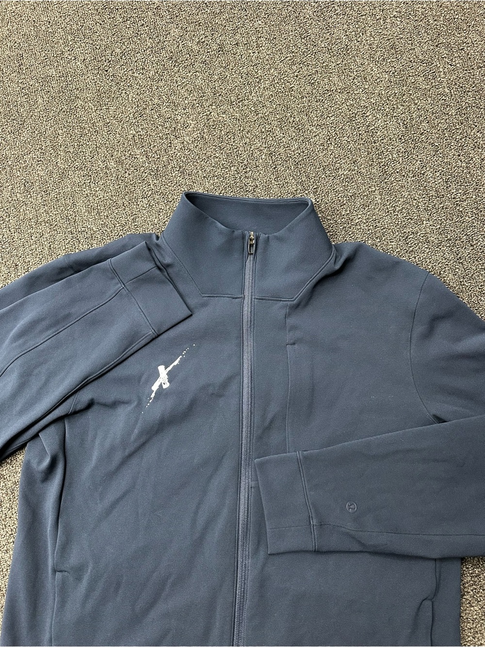 Lululemon Sojourn Jacket Mens L Blue Full Zip Stand Collar Softshell Athletic